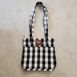 Big bud press gingham over shoulder zip mini tote
